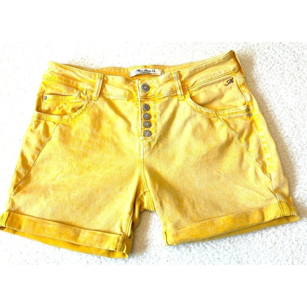 Mavi Jeans Co. Pixie Stretch Denim Shorts Women's Size 28 Jean Button Fly Yellow